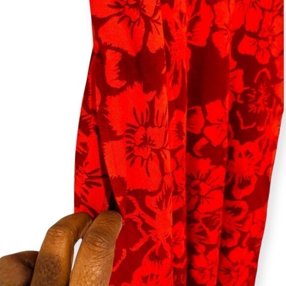 Lands' End Red Floral Sleeveless Dress Size 8P - Picture 3 of 8